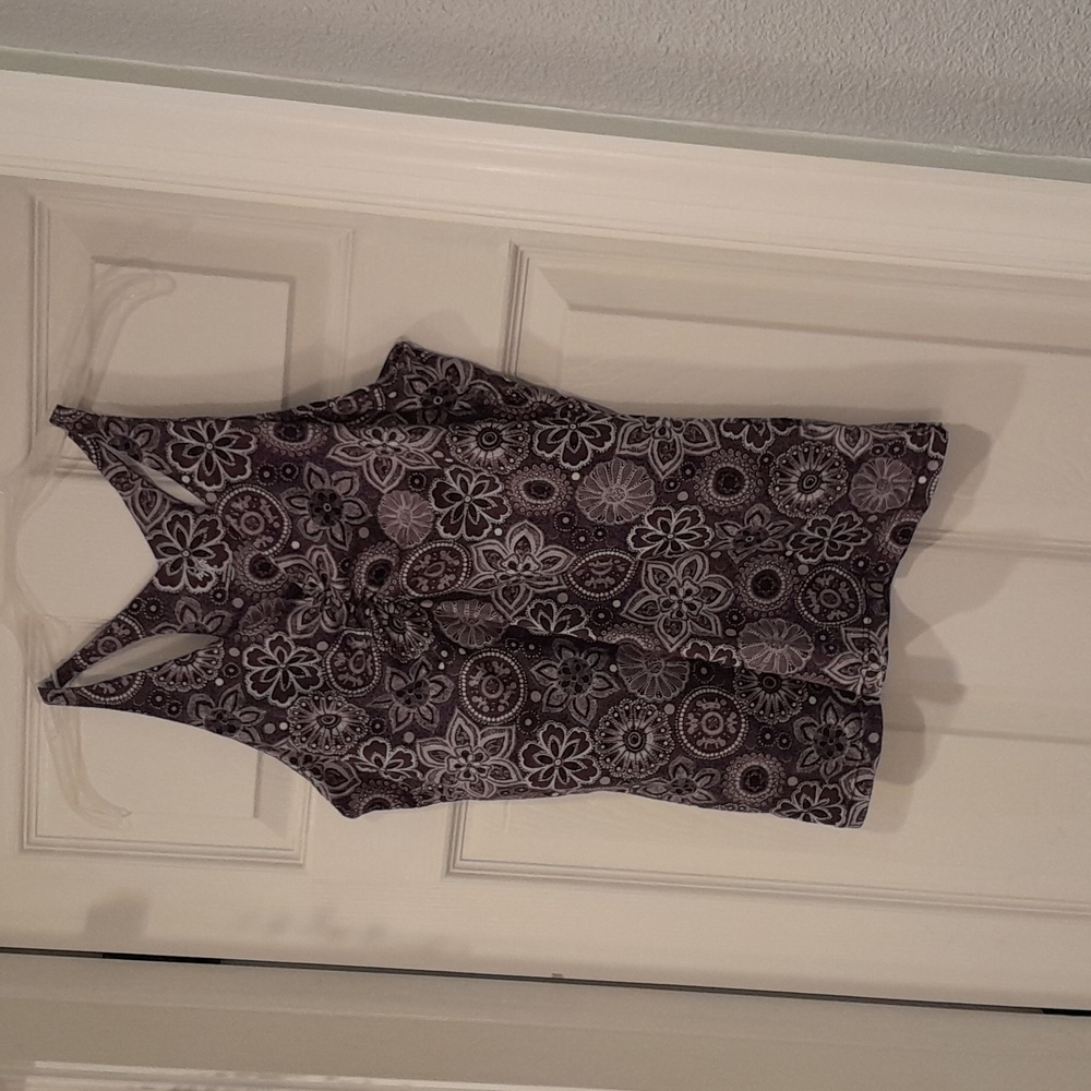 Pretty purple yoga/tank with racer back. Large. Form fitting. Brand is Prana.